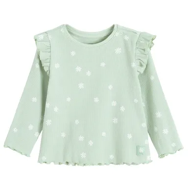 Cool Club, Bluza cu maneca lunga pentru fete, din tricot striat, verde