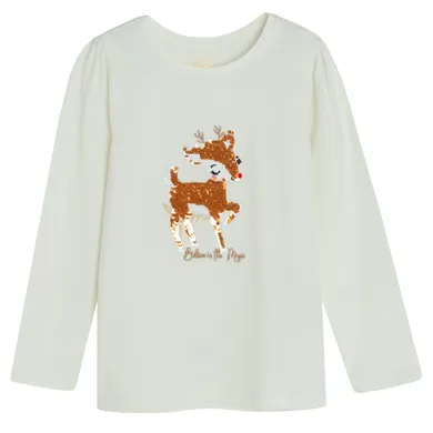 Cool Club, Bluza cu maneca lunga pentru fete, ecru
