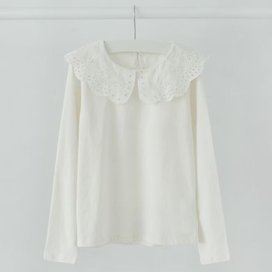 Cool Club, Bluza cu maneca lunga pentru fete, ecru, broderie englezeasca