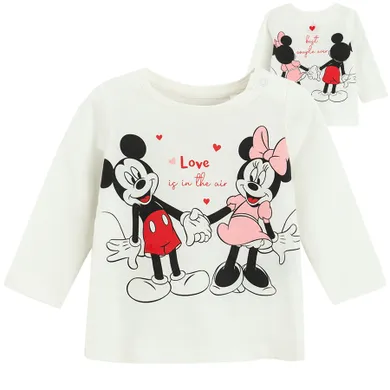 Cool Club, Bluza cu maneca lunga pentru fete, ecru, imprimeu Minnie Mouse