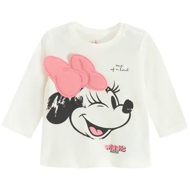 Cool Club, Bluza cu maneca lunga pentru fete, ecru, imprimeu Minnie Mouse