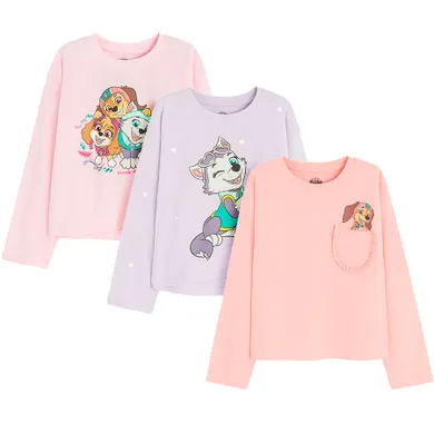 Cool Club, Bluza cu maneca lunga pentru fete, mix, imprimeu Paw Patrol, set, 3 buc.