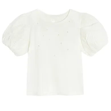 Cool Club, Bluza cu maneca scurta pentru fete, alb