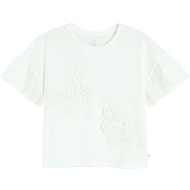 Cool Club, Bluza cu maneca scurta pentru fete, crop top, alb