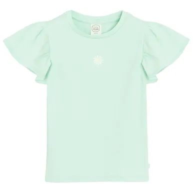 Cool Club, Bluza cu maneca scurta pentru fete, din tricot striat, menta verde