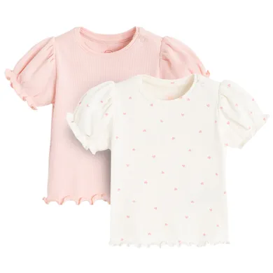 Cool Club, Bluza cu maneca scurta pentru fete, din tricot striat, mix, set, 2 buc.