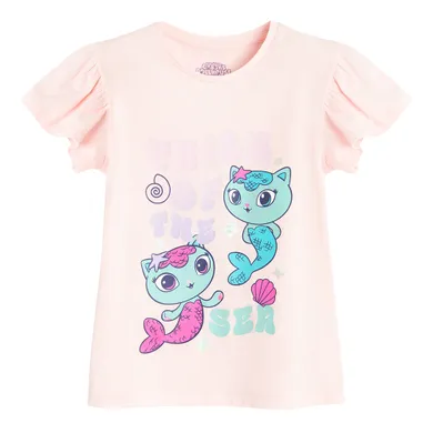 Cool Club, Bluza cu maneca scurta pentru fete, roz, imprimeu Gabby's Dollhouse
