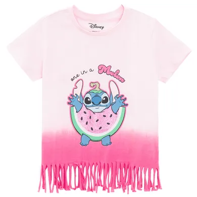 Cool Club, Bluza cu maneca scurta pentru fete, roz, imprimeu Lilo si Stitch