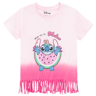 Cool Club, Bluza cu maneca scurta pentru fete, roz, imprimeu Lilo si Stitch