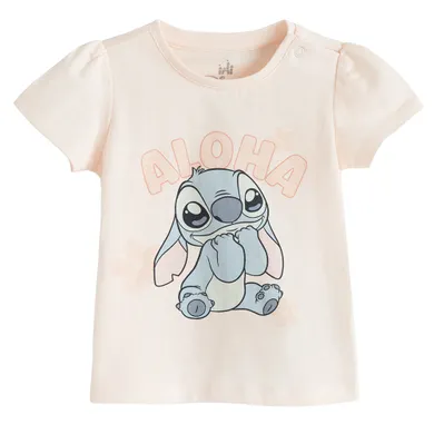 Cool Club, Bluza cu maneca scurta pentru fete, roz, imprimeu Lilo si Stitch