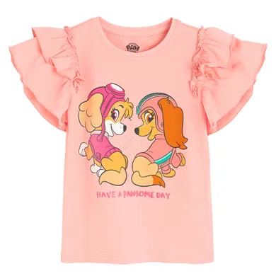 Cool Club, Bluza cu maneca scurta pentru fete, roz, imprimeu Paw Patrol