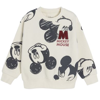 Cool Club, Bluza pentru baieti, ecru, imprimeu Mickey Mouse