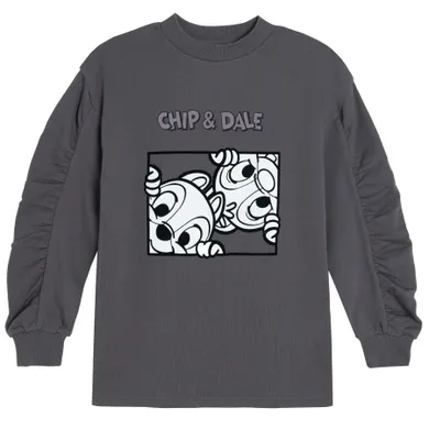 Cool Club, Bluza pentru fete, granit, imprimeu Chip & Dale