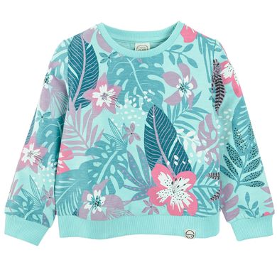 Cool Club, Bluza pentru fete, turcoaz, imprimeu floral