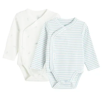 Cool Club, Body cu maneca lunga pentru baieti, alb, set, 2 buc.