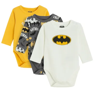 Cool Club, Body cu maneca lunga pentru baieti, mix, imprimeu Batman, set, 3 buc.