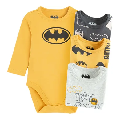 Cool Club, Body cu maneca lunga pentru baieti, mix, imprimeu Batman, set, 4 buc.