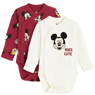 Cool Club, Body cu maneca lunga pentru baieti, mix, imprimeu Mickey Mouse, set, 2 buc.