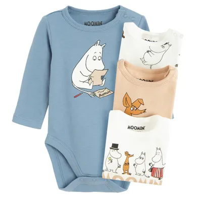 Cool Club, Body cu maneca lunga pentru baieti, mix, Imprimeu Moomins, set, 4 buc.