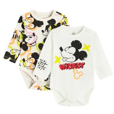 Cool Club, Body cu maneca lunga pentru baieti, mix, set, 2 buc., imprimeu Mickey Mouse