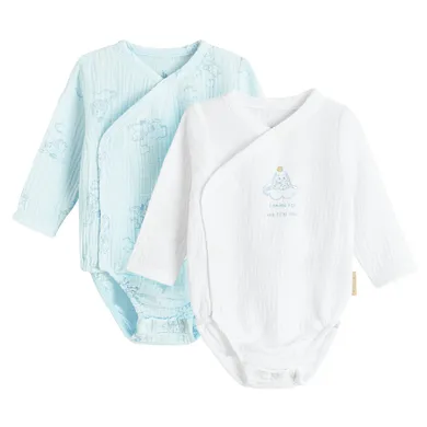 Cool Club, Body cu maneca lunga pentru baieti, muselina, mix, imprimeu Dumbo, set, 2 buc.