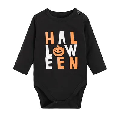 Cool Club, Body cu maneca lunga pentru baieti, negru, imprimeu Halloween