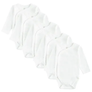 Cool Club, Body cu maneca lunga pentru bebelusi, alb, set, 5 buc.