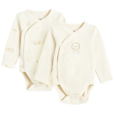 Cool Club, Body cu maneca lunga pentru bebelusi, din tricot striat, mix, set, 2 buc.