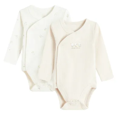 Cool Club, Body cu maneca lunga pentru bebelusi, din tricot striat, mix, set, 2 buc.