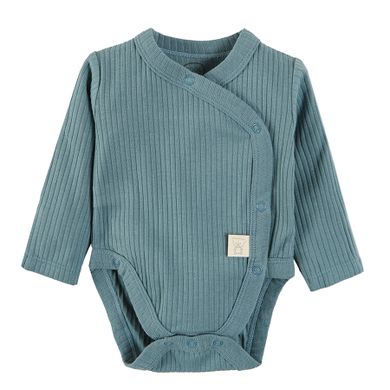 Cool Club, Body cu maneca lunga pentru bebelusi, din tricot striat, verde-albastru