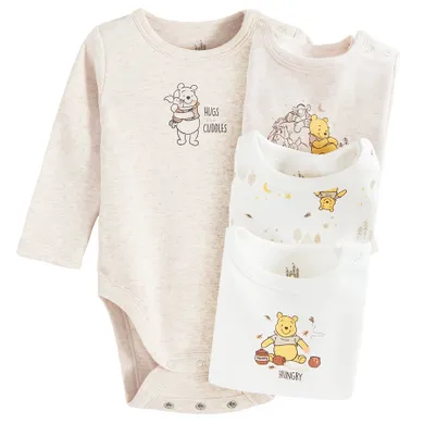 Cool Club, Body cu maneca lunga pentru bebelusi, mix, imprimeu Winnie the Pooh, set, 4 buc.