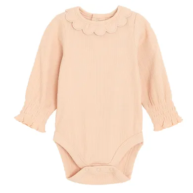 Cool Club, Body cu maneca lunga pentru fete, din tricot striat, roz