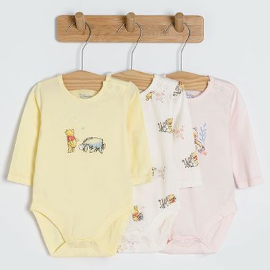 Cool Club, Body cu maneca lunga pentru fete, mix, imprimeu Winnie the Pooh, set, 3 buc.