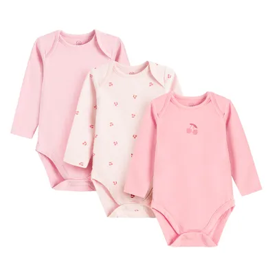 Cool Club, Body cu maneca lunga pentru fete, roz, set, 3 buc.