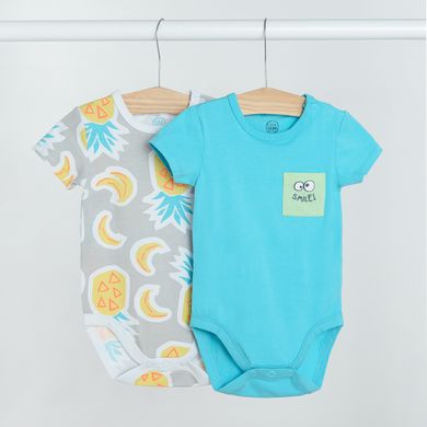 Cool Club, Body cu maneca scurta pentru baieti, albastru, gri, set, 2 buc.