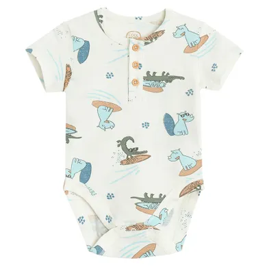Cool Club, Body cu maneca scurta pentru baieti, ecru