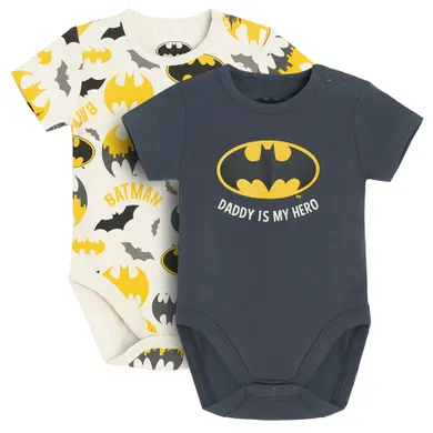 Cool Club, Body cu maneca scurta pentru baieti, mix, imprimeu Batman, set, 2 buc.