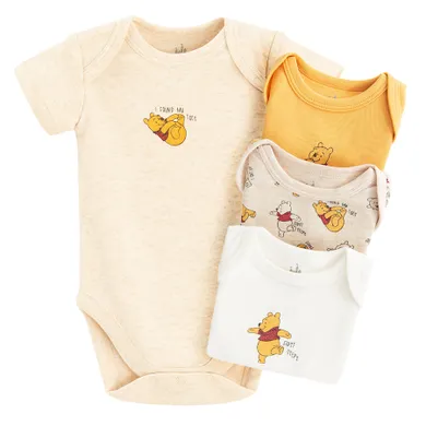 Cool Club, Body cu maneca scurta pentru baieti, mix, imprimeu Winnie the Pooh, set, 4 buc.