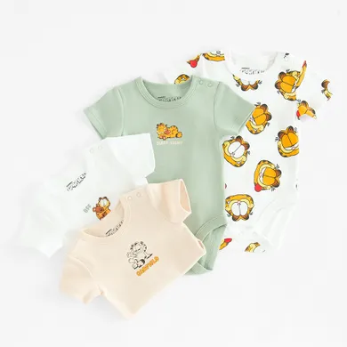 Cool Club, Body cu maneca scurta pentru baieti, mix, set, 4 buc., imprimeu Garfield