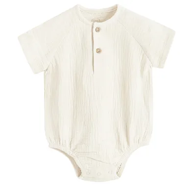 Cool Club, Body cu maneca scurta pentru baieti, muselina, bej