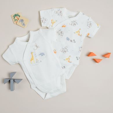Cool Club, Body cu maneca scurta pentru bebelusi, ecru, set, 2 buc.