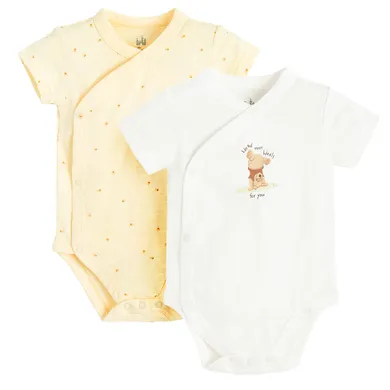 Cool Club, Body cu maneca scurta pentru bebelusi, mix, set, 2 buc., imprimeu Winnie the Pooh