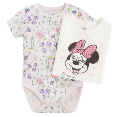 Cool Club, Body cu maneca scurta pentru fete, mix, imprimeu Minnie Mouse, set, 2 buc.