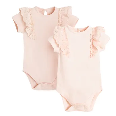 Cool Club, Body cu maneca scurta pentru fete, roz, set, 2 buc.
