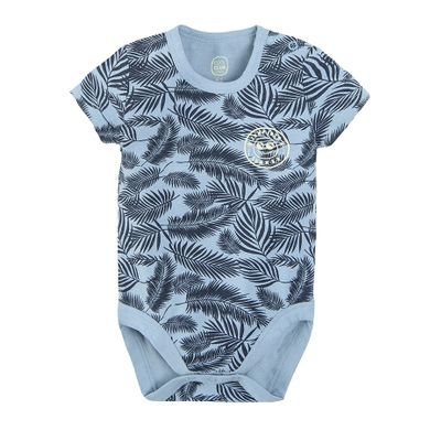 Cool Club, Body pentru baieti cu maneca scurta, albastru, imprimeu frunze, Jump into summer