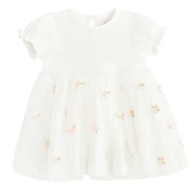 Cool Club, Body-rochie cu maneca scurta pentru fete, alb