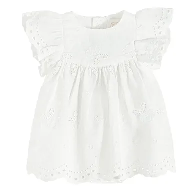 Cool Club, Body-rochie cu maneca scurta pentru fete, alb