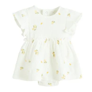 Cool Club, Body-rochie cu maneca scurta pentru fete, alb