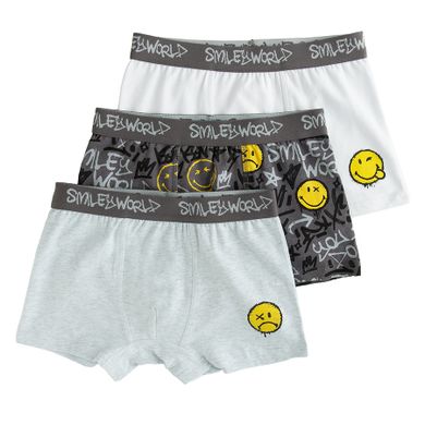 Cool Club, Boxeri pentru baieti, mix, imprimeu SmileWorld, set, 3 buc.