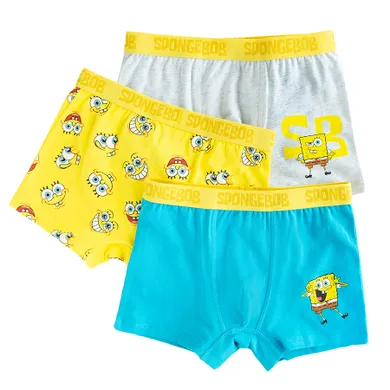 Cool Club, Boxeri pentru baieti, mix, imprimeu SpongeBob, set, 3 buc.